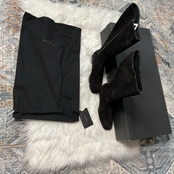 NIB $795 Rag &Bone Aslen Knee High Black Suede Boots Size: 36 - Picture 12 of 16